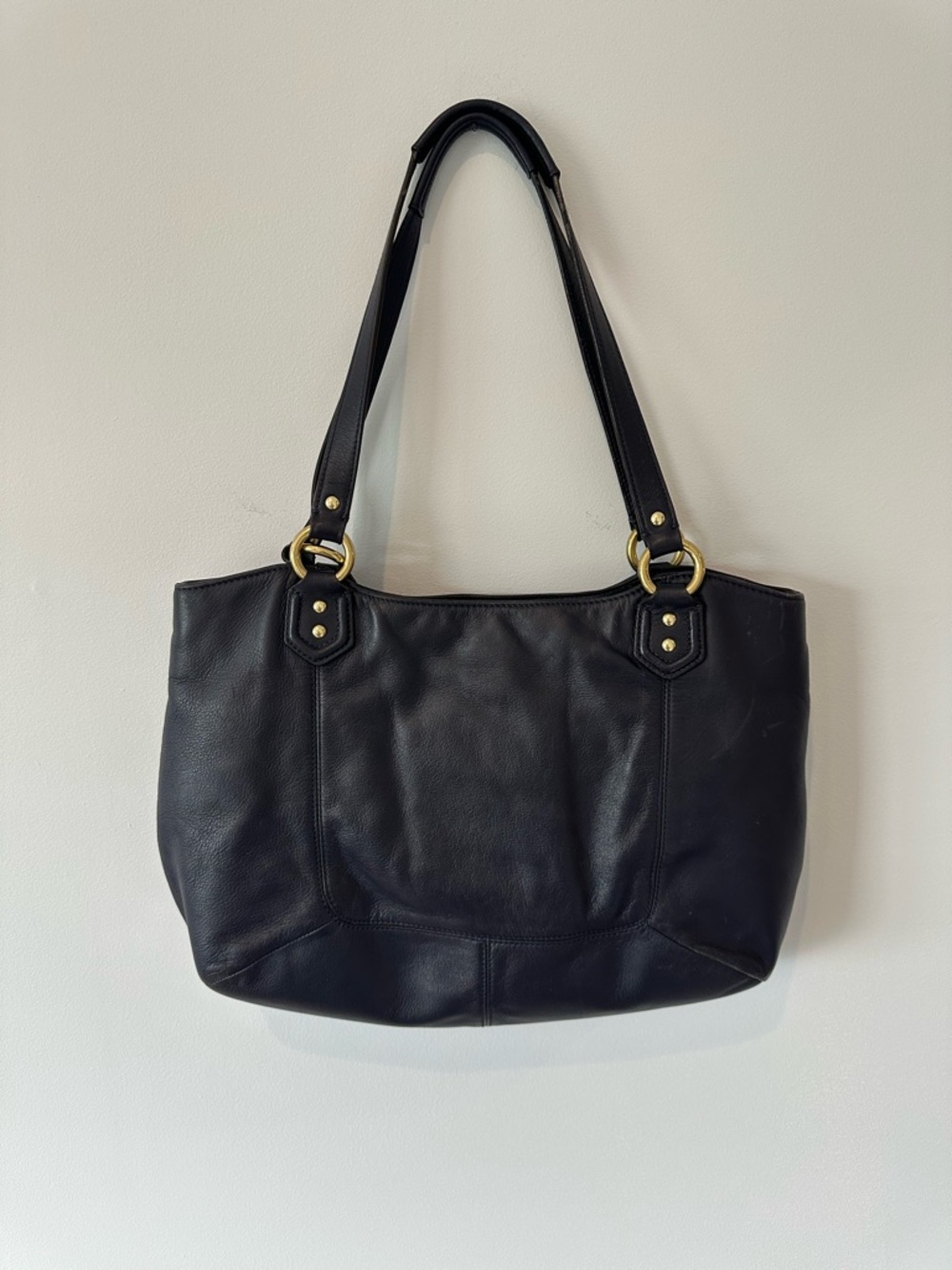 Vintage Leather COACH Tote Handbag with Gold Hardware - Picture 5 of 6